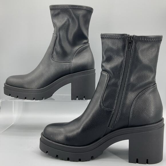 NEW Sun + Stone Women’s Veronaa Stretch Lug Boots Black Size 9M - Picture 2 of 10